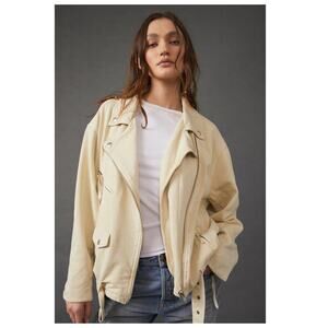 FREE PEOPLE Rebel Rebel Cotton Moto Jacket Size XS